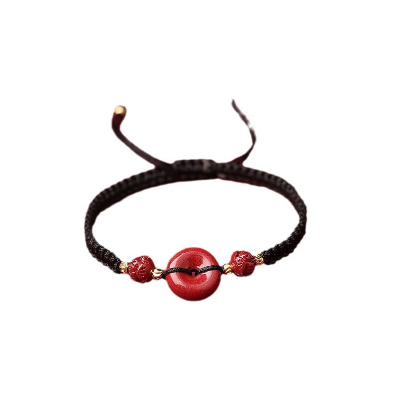 朱砂平安扣手链红绳本命