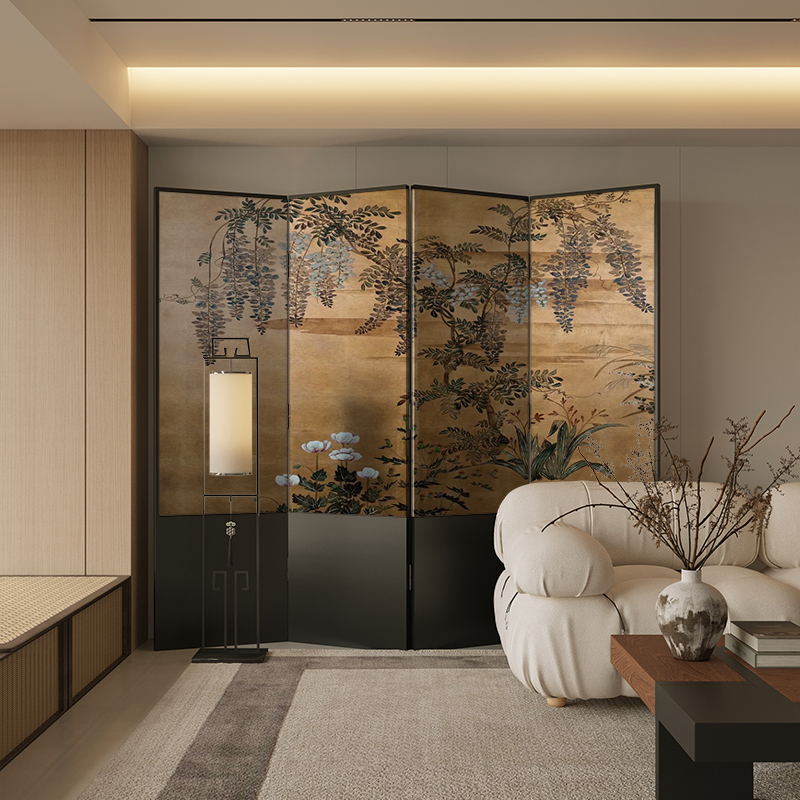 宋氏美学新中式复古屏风折叠移动客厅玄关茶室餐饮入户正对门折屏