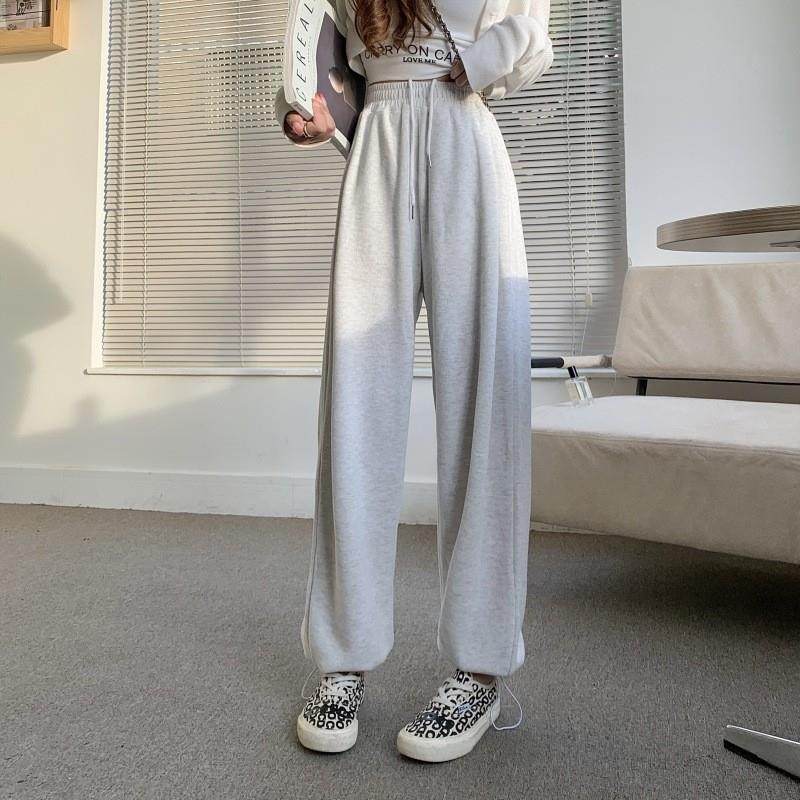 美式灰色运动裤女秋冬季2025新款宽松显瘦束脚辣妹街头卫裤ins,女装/女士精品,卫裤,淘宝优惠券,粉丝福利购,淘宝优惠卷