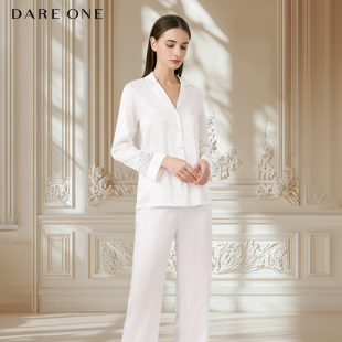 BLOOM桑蚕丝蕾丝红色睡衣性感家居服女款 DARE ONE真丝睡衣套装