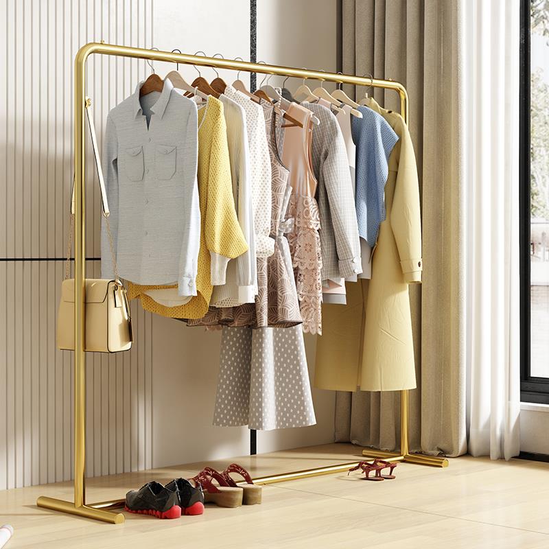 晾衣架落地折叠室内晒衣架阳台卧室挂衣架子家用简易单杆式衣帽架