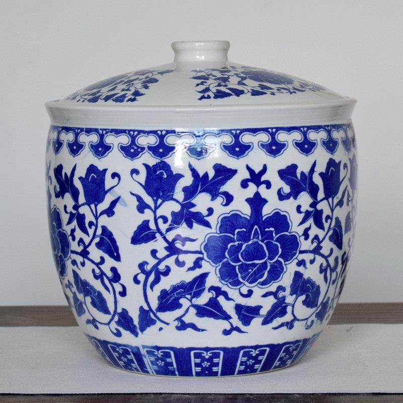 米缸陶瓷老式景德镇青花瓷器醪糟容器家用带盖米桶酿酒米酒腌菜缸,厨房/烹饪用具,米桶/米缸,淘宝优惠券,粉丝福利购,淘宝优惠卷