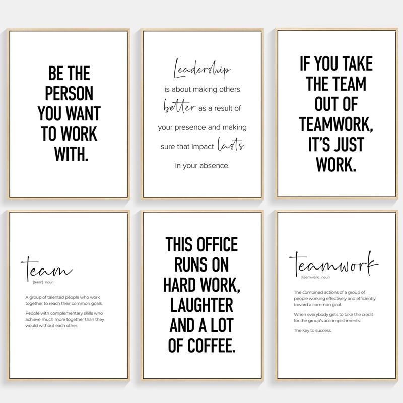 办公室装饰画 画客厅背景墙公司会议室标语企业文化英文励志海报