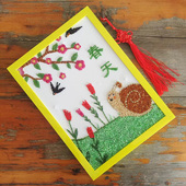 春天秋天五谷物粮食diy创意手工制作粘贴画学生米粒豆种子材料包