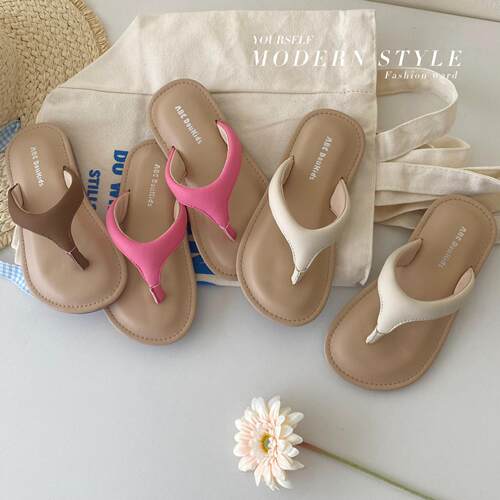 韩版女童时尚夹脚人字拖沙滩鞋