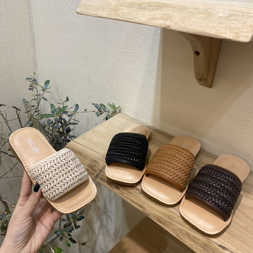 韩版编织凉拖儿童一字拖鞋沙滩鞋