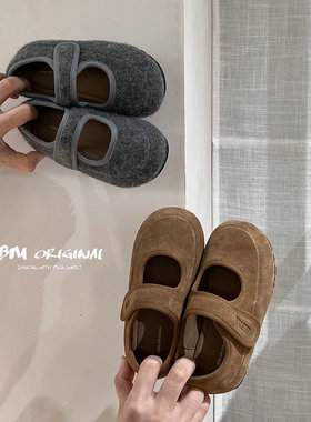 JBM 韩版儿童复古玛丽珍磨砂单鞋2025秋季女童魔术贴勃肯豆豆鞋