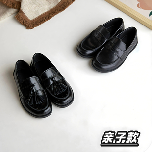 韩版童鞋2025女童秋季新款英伦风皮鞋日系乐福鞋儿童真皮软底单鞋