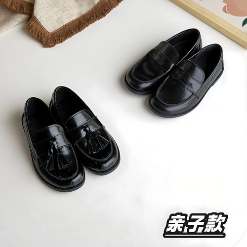 韩版童鞋2025女童秋季新款英伦风皮鞋日系乐福鞋儿童真皮软底单鞋