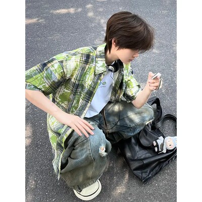 夏季潮牌短袖衬衫男装衬衣