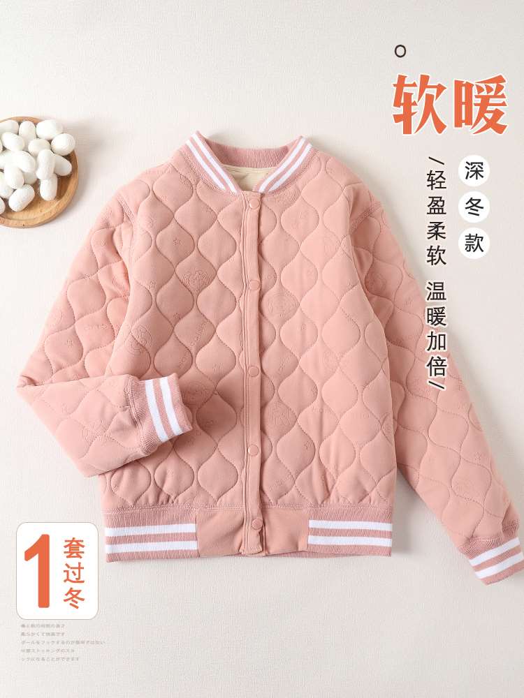 女童冬季保暖棉衣棉裤套装儿童内胆棉服中大童校服神器蚕丝棉棉袄