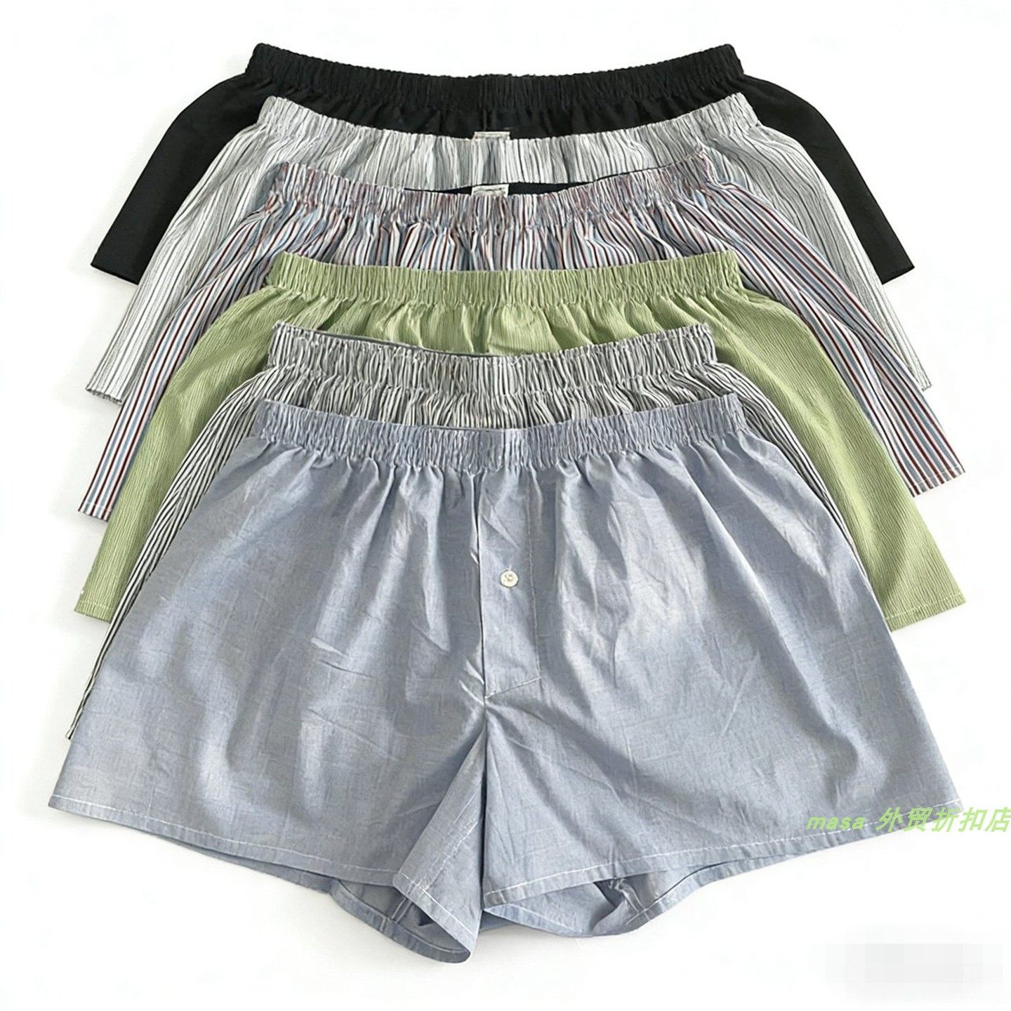 男士阿罗裤出口梭织纯棉条纹居家四角裤夏季舒适全棉宽松平角内裤,女士内衣/男士内衣/家居服,男阿罗裤,淘宝优惠券,粉丝福利购,淘宝优惠卷