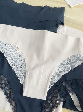 出口欧美单 女士无痕性感内裤女生低腰舒适高弹冰丝三角裤加大码