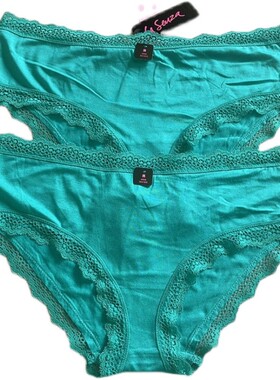 las加拿大品牌 女式柔软透气莫代尔棉内裤女蕾丝边女士三角裤薄款