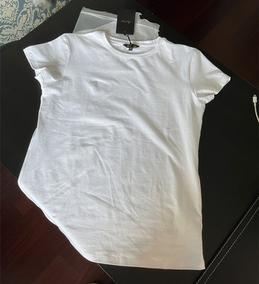 欧美单纯棉圆领修身显瘦极简风T