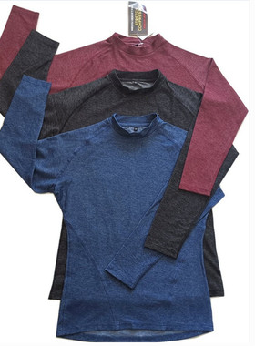 出口日单男士秋衣保暖内衣上衣男潮青年纯棉棉毛衫单件中高领打底