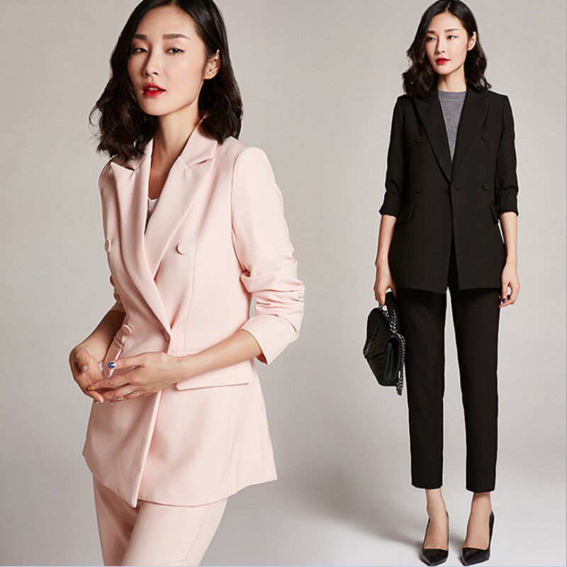 西装套装女2022春秋新款英伦风修身显瘦气质职业装韩版帅气小西服
