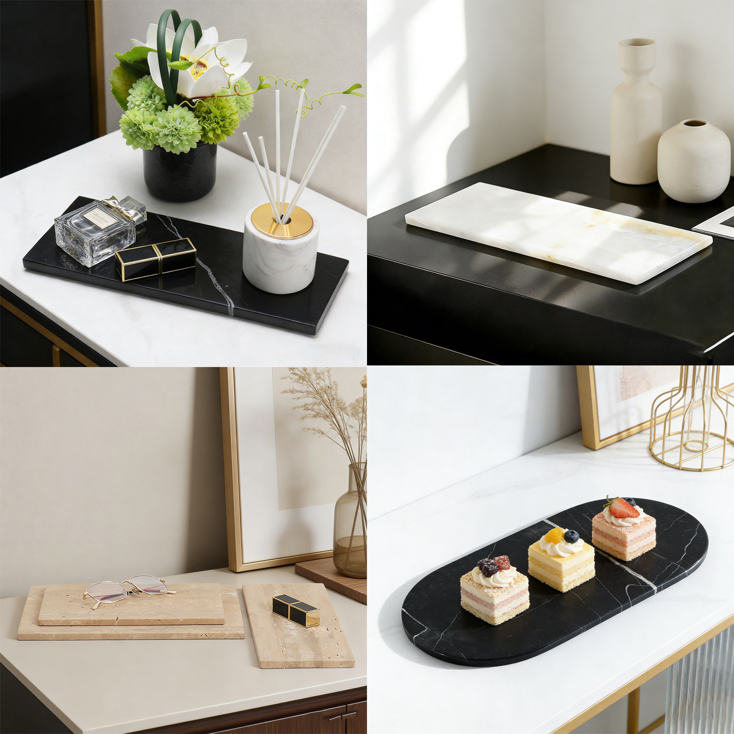 北欧大理石平板长方形托盘香薰网红蛋糕板首饰置物收纳装饰品摆件,家居饰品,香薰托盘,淘宝优惠券,粉丝福利购,淘宝优惠卷