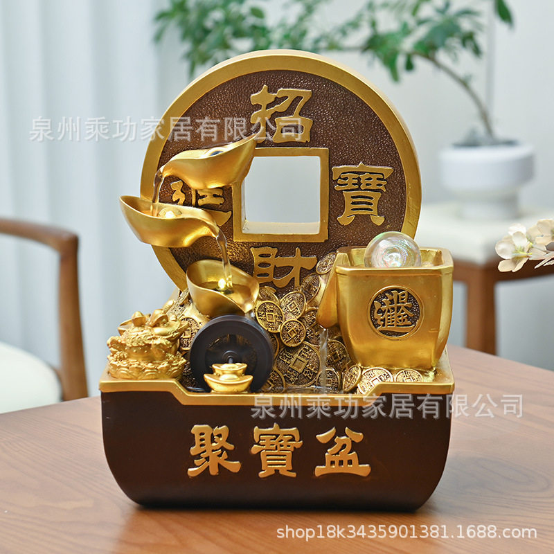 招财进宝聚宝盆流水喷泉公司办公室客厅桌面开业乔迁礼物摆件盆景,家居饰品,流水摆件,淘宝优惠券,粉丝福利购,淘宝优惠卷