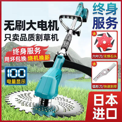 充电式电动割草机草坪打草机家用锂电除草机手持小麦收割机