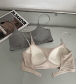 细肩吊带U型美背裹胸带胸垫一体式 文胸聚拢无钢圈内衣女打底抹胸