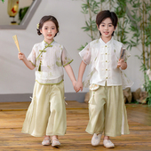 女童古装 夏新中式 班服 国风日常套装 中秋节国庆演出服男童汉服唐装