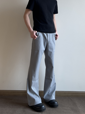 COCKTAIL美式复古微喇叭cleanfit通勤高级灰西裤男拖地休闲裤长裤