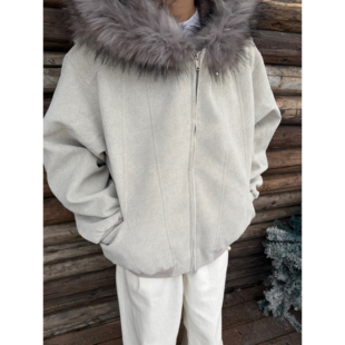 复古工装 美式 连帽棉服 重磅毛领座山雕外套男女同款 COCKTAIL冬季