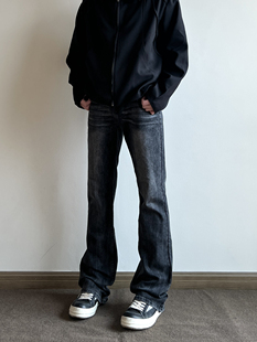 微喇裤 堆积感vintage直筒修身 男女 复古渐变牛仔裤 COCKTAIL美式