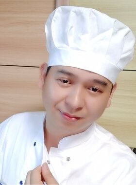厨师帽酒店男女通用厨房贝雷工作涤棉白布帽蘑菇帽子海盗印字logo