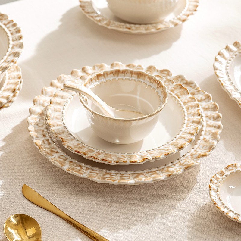 【釉下彩陶瓷餐具】焦糖花边系列