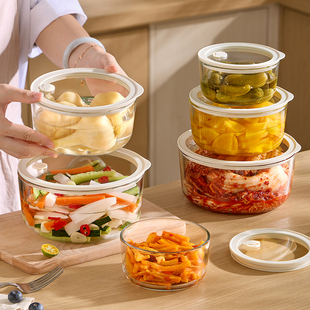 泡菜罐子玻璃密封罐食品级咸菜腌菜专用盒高硼硅盖容器大罐子冰箱