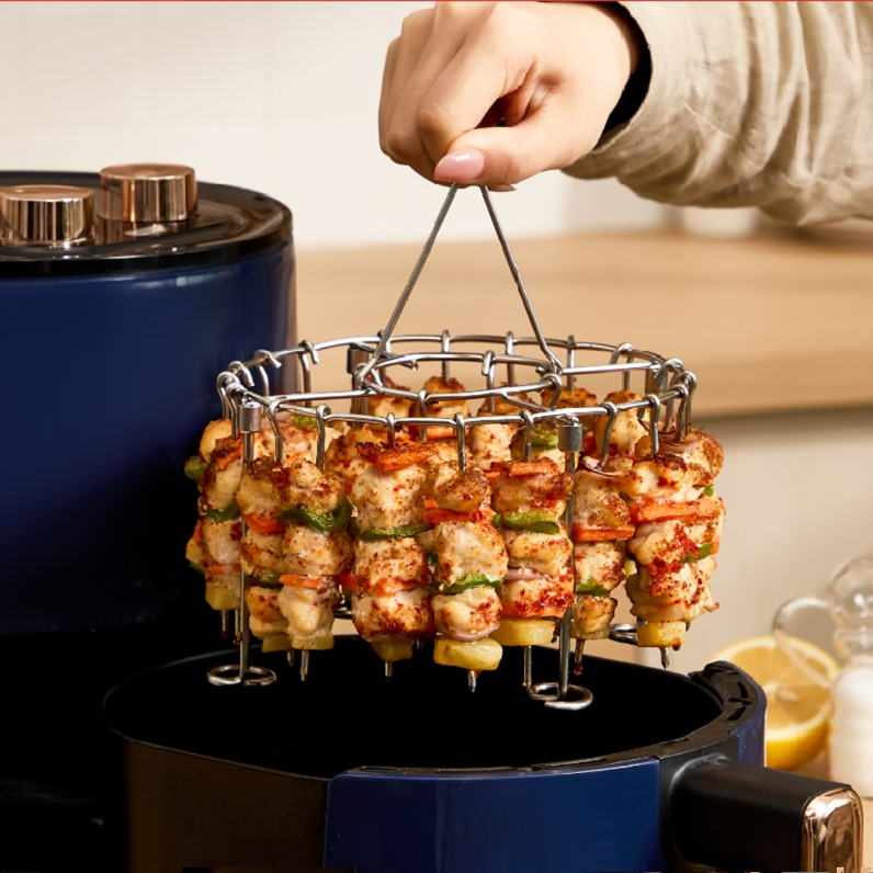 空气炸锅专用烤肉架立式烧烤烤签