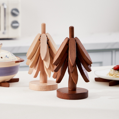 一棵树隔热垫实木防烫锅垫耐高温杯垫餐桌垫家用砂锅加厚胡桃木质