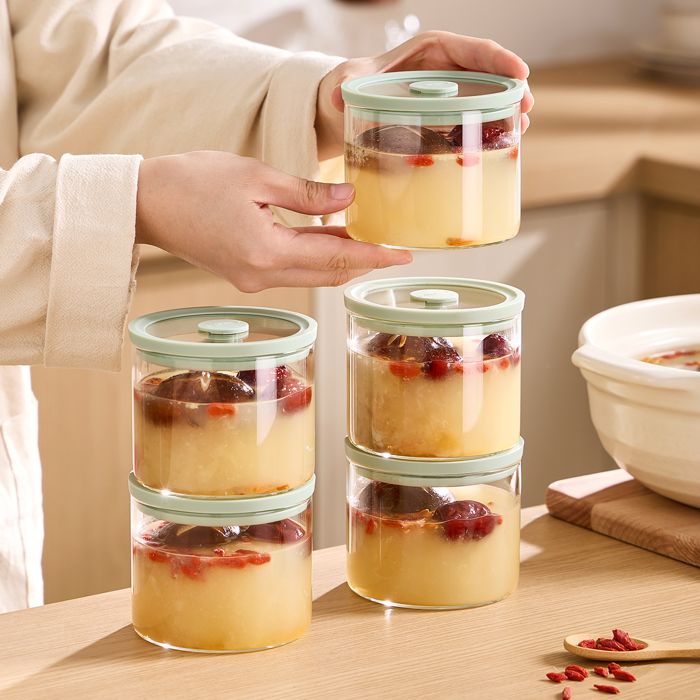 冻汤分装盒食品级鸡汤高汤冷冻冰箱专用保鲜盒玻璃饭盒密封罐汤盒,收纳整理,食物收纳盒,淘宝优惠券,粉丝福利购,淘宝优惠卷