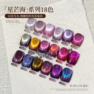 2026新款星芒海猫眼指甲油胶女百搭黄黑皮显白美甲店专用高档持久