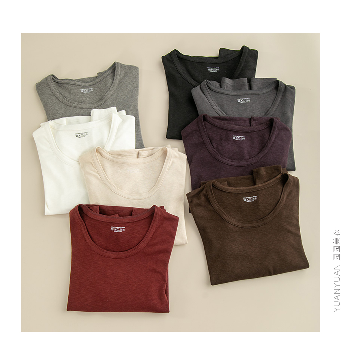 全棉显瘦长袖套头衫文艺T恤上衣