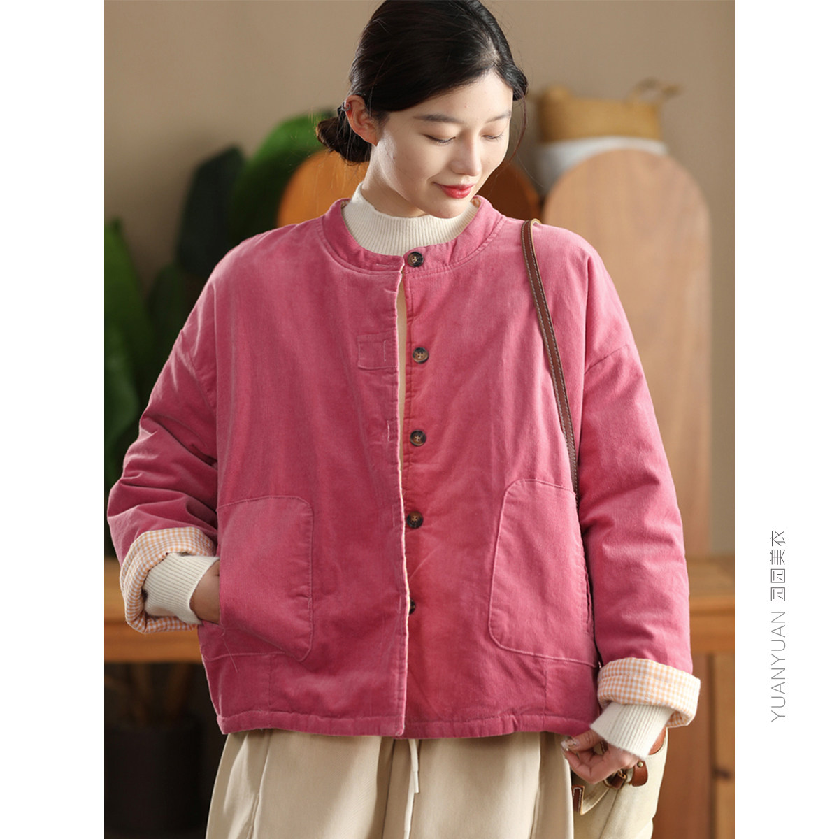 夹棉灯芯绒外套加厚棉衣