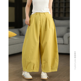 私服珍藏裤 休闲阔腿裤 王同版 高腰镰刀裤 长裤 100%棉宽松弯刀裤