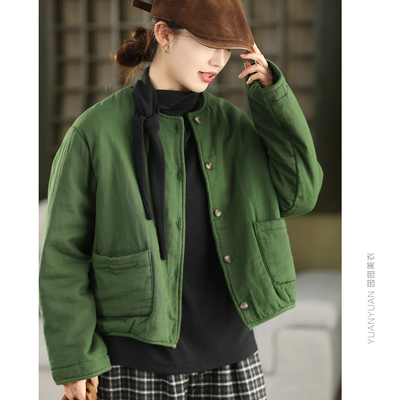 全棉夹棉保暖外套加厚棉衣