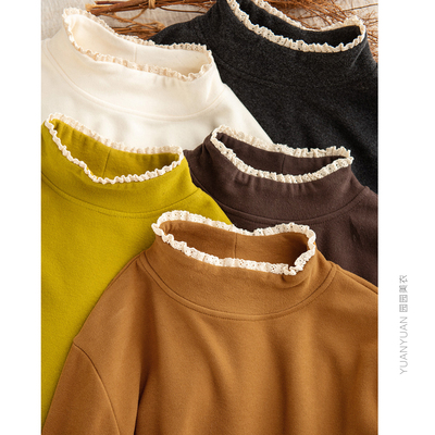 拼接花边澳绒卫衣保暖加厚绒衫