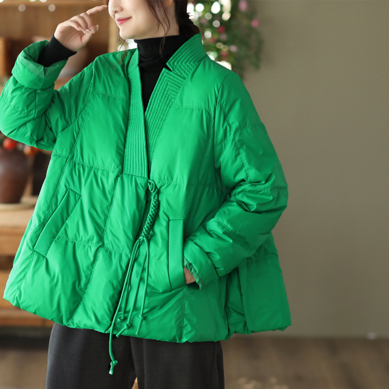 园园美衣新款复古盘扣袢带保暖羽绒服女宽松气质加厚白鸭绒外套,女装/女士精品,羽绒服,淘宝优惠券,粉丝福利购,淘宝优惠卷