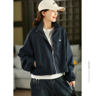 宽松外搭长袖 秋季 上衣 夹克开衫 园园美衣复古进口高密短外套女时尚