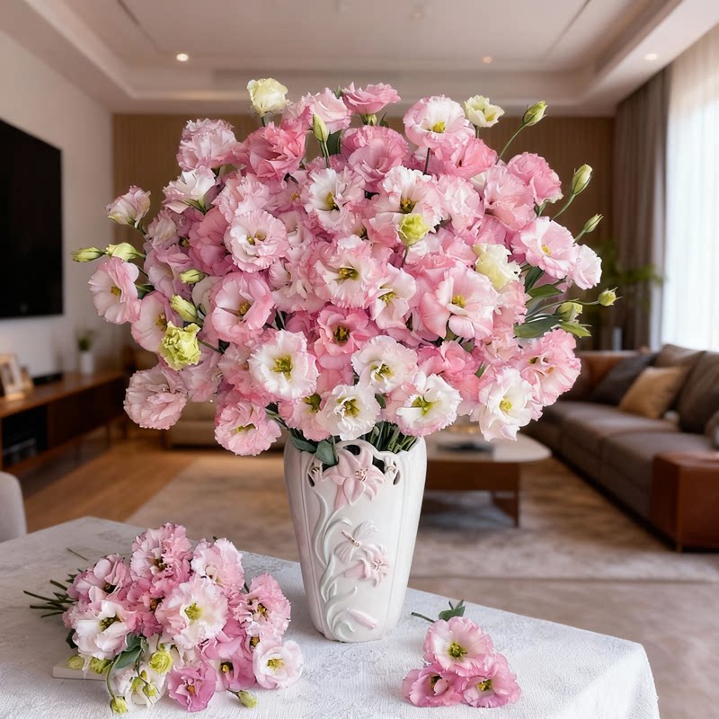新鲜洋桔梗鲜花花店花艺云南基地客厅摆件装饰装修造景材料