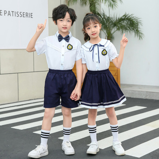 幼儿园园服班服夏装小学生短袖校服合唱朗诵服儿童毕业照演出服装