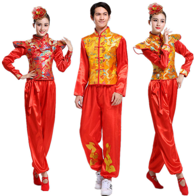 成人新款打鼓服灯笼裤秧歌服中国风秧歌演出服水鼓舞开场舞服装女