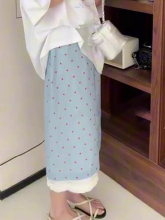 专柜检漏气质显瘦减龄波点蓝色半身裙子女2025夏新款今年流行爆款