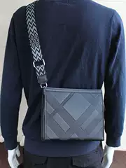 Plaid Crossbody Bag, Hard Leather Shaped Bag, Clutch Bag, 2025 New Men's Bag, Men's Shoulder Bag, Unisex