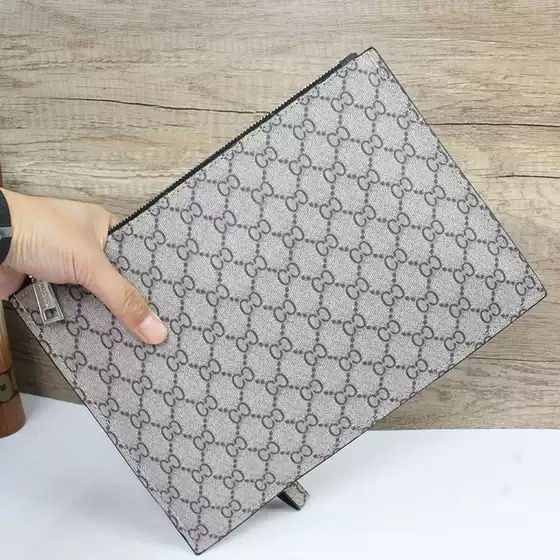 Envelope Bag Soft Leather Beige Flat Bag 2022 New Style Genuine Wallet Unisex Gift Box Bag Clutch Bag Pu