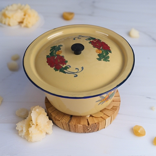 拌馅碗和面猪油盆搪瓷盖碗结实耐用泡面碗带盖厨房防尘密封怀旧